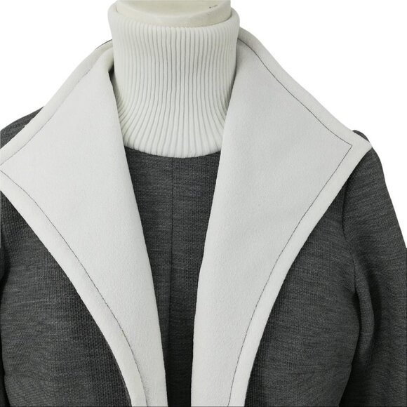 Vintage 70s Shift Dress Jacket Suit Set Size 16 Mock Neck 70s Jerrie Lurie Gray - Picture 8 of 14